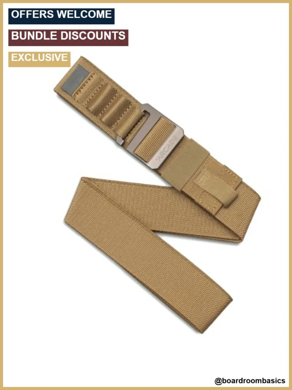Arcade Aluminum Buckle Performance Stretch Webbing Belt